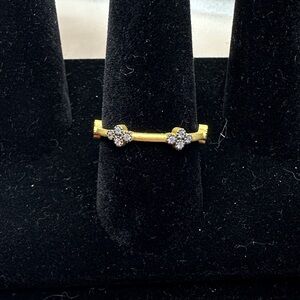 Freida Rothman Gold Over Sterling Silver Clover Stacking Ring Size 10 NEW